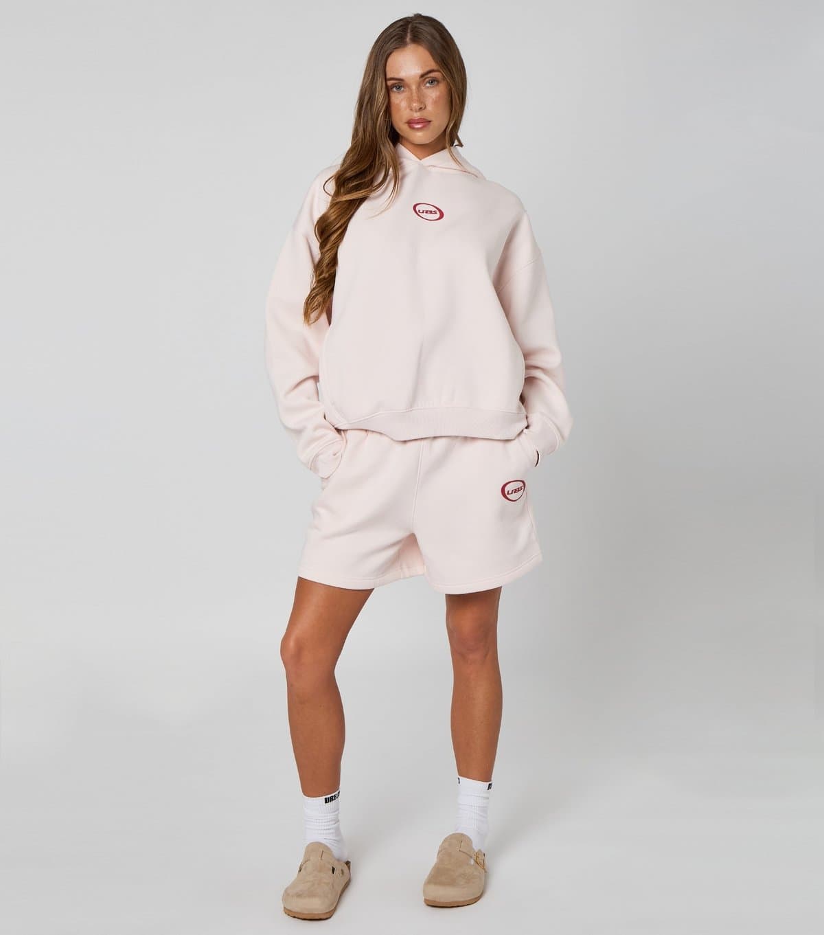 Urban Bliss Women's Light Pink Logo Sweat Shorts Urban Bliss New Look