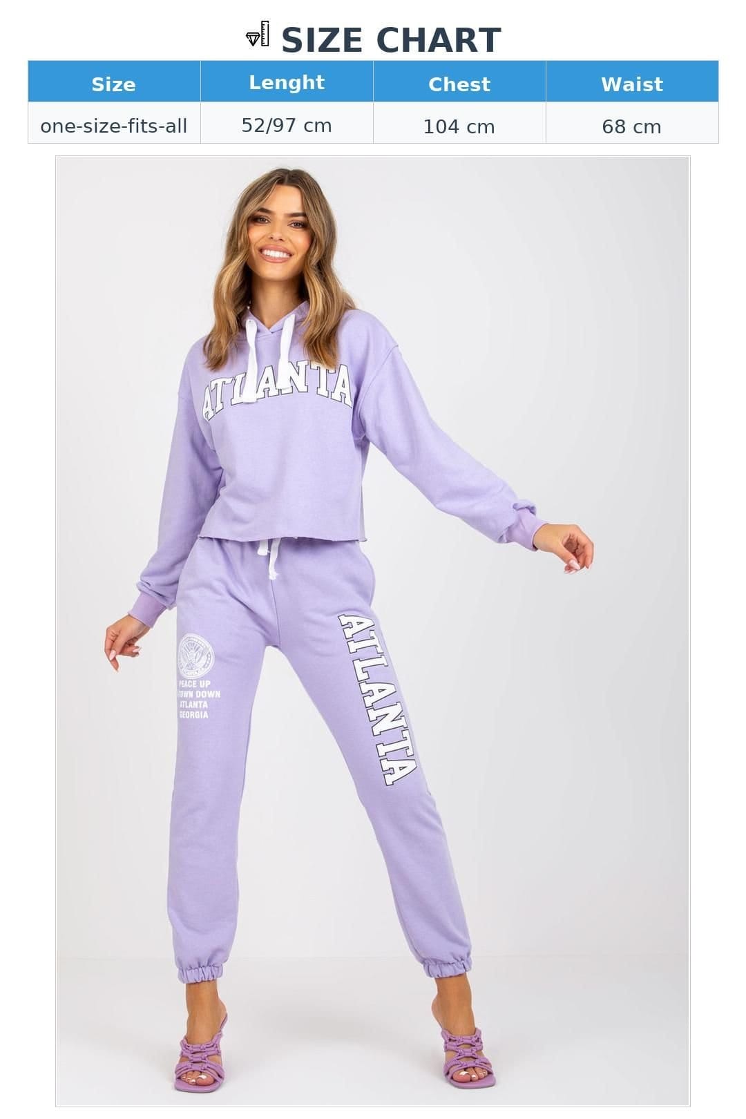 Love Lace Love Lace Women's Hooded Sweatshirt & High Waist Pants Set in Violet - 4