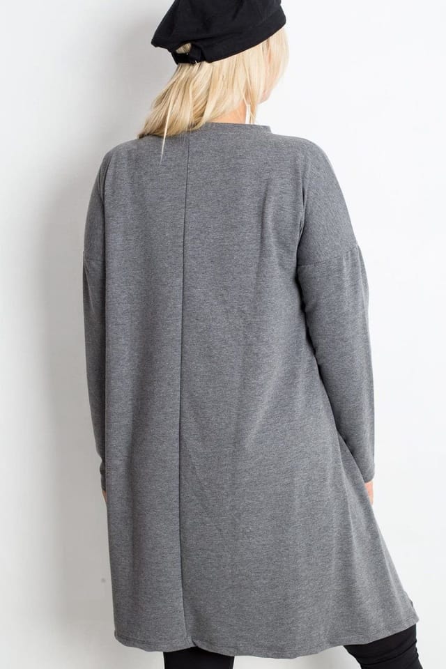 Love Lace Love Lace Women's Plus Size Tunic Asymmetrical Long Sleeve in Grey - 3