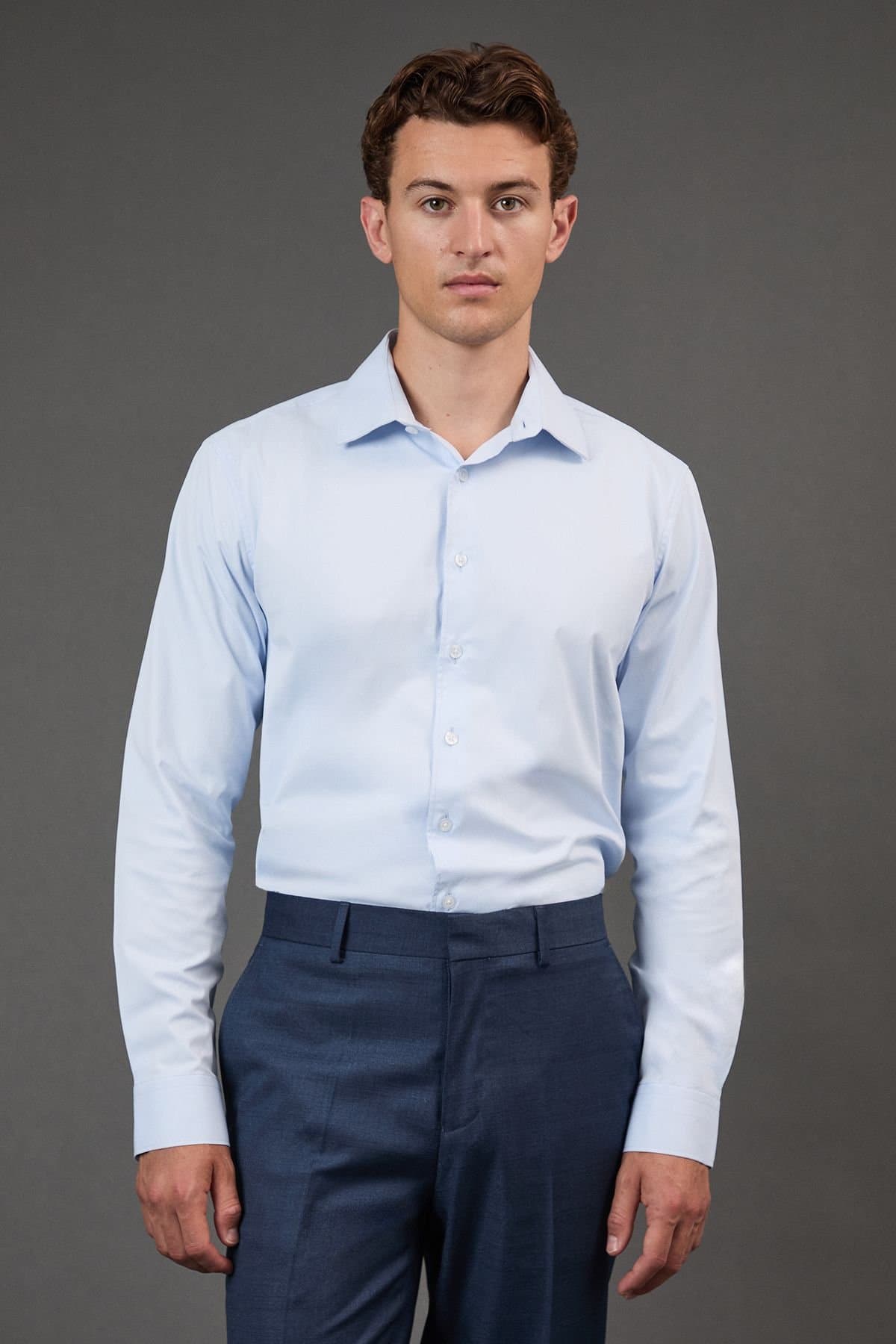 Burton Burton Men's Light Blue Slim Fit Long Sleeve Shirt