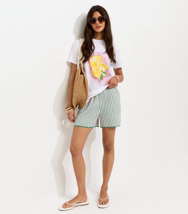 New Look Women's White Cotton Limoncello Print Relaxed T-Shirt New Look - 3