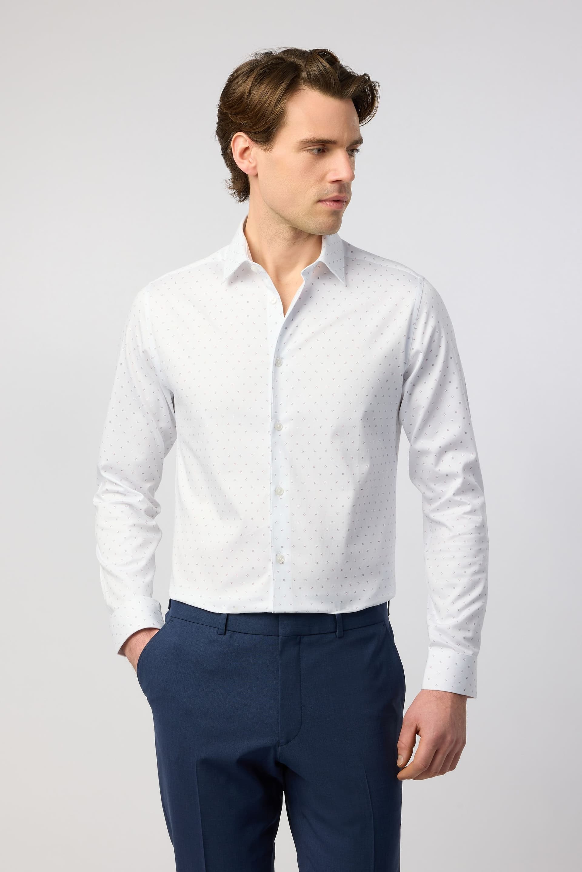 Ted Baker Ted Baker Men's Geometric Dot Shirt in White