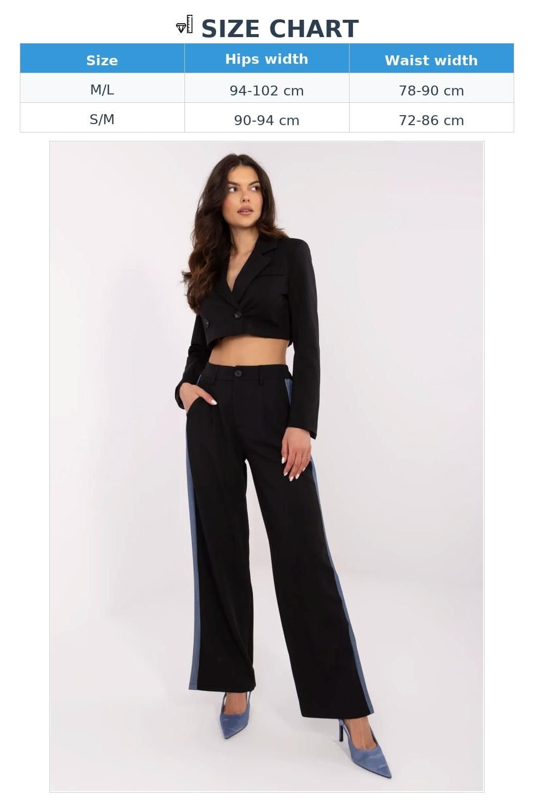 Love Lace Love Lace Women's High Waist Wide Leg Elastic Trousers Style 211178 in Black - 4