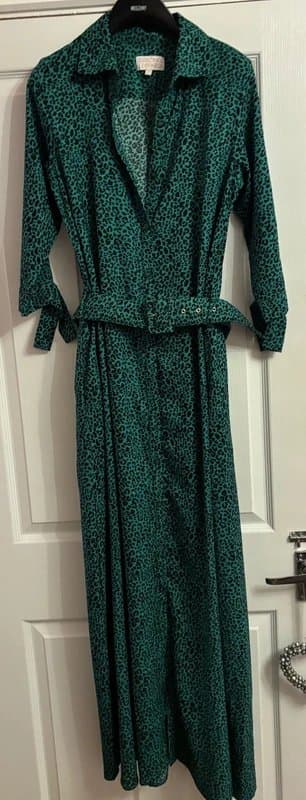 Dancing Leopard Dancing leopard plunge shirt dress wedding party holiday work 12-14 same day post