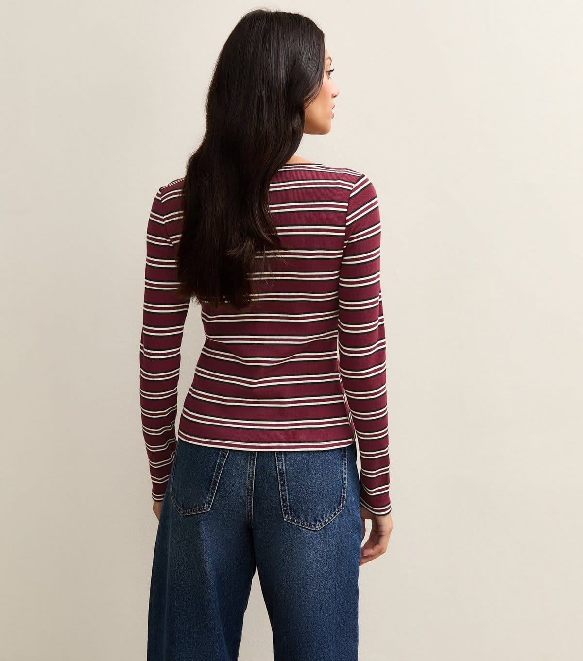 New Look Women's Red Striped Crew Neck Cardigan New Look - 4