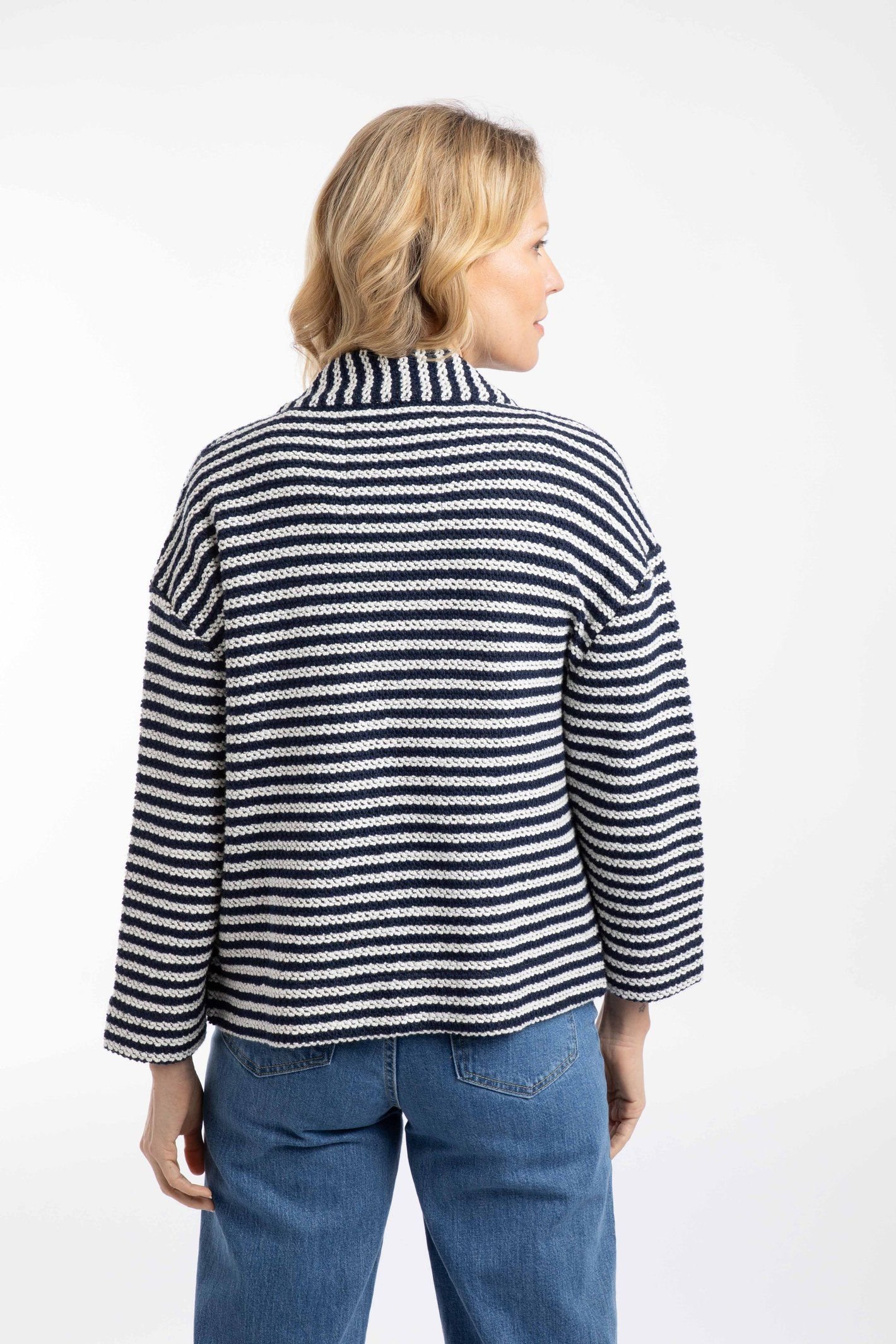 Weird Fish Weird Fish Women's Arlow Striped Macaroni Kimono Cardigan in Ecru - 3