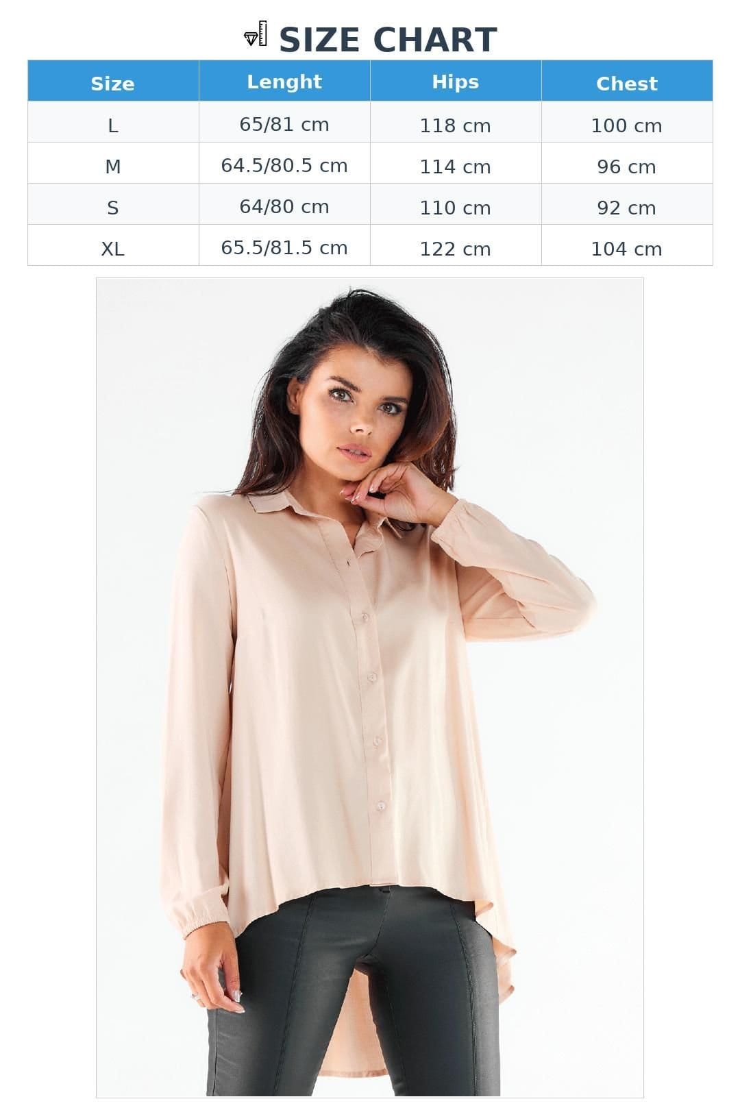 Love Lace Love Lace Women's Elegant Long Sleeve Shirt with Extended Back in Beige - 4