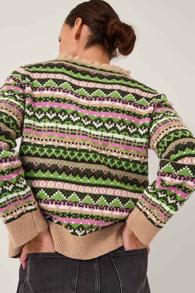 Monsoon Monsoon Women's Fira Fair Isle Jumper Green - 2