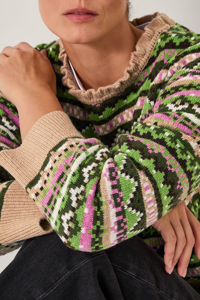 Monsoon Monsoon Women's Fira Fair Isle Jumper Green - 3