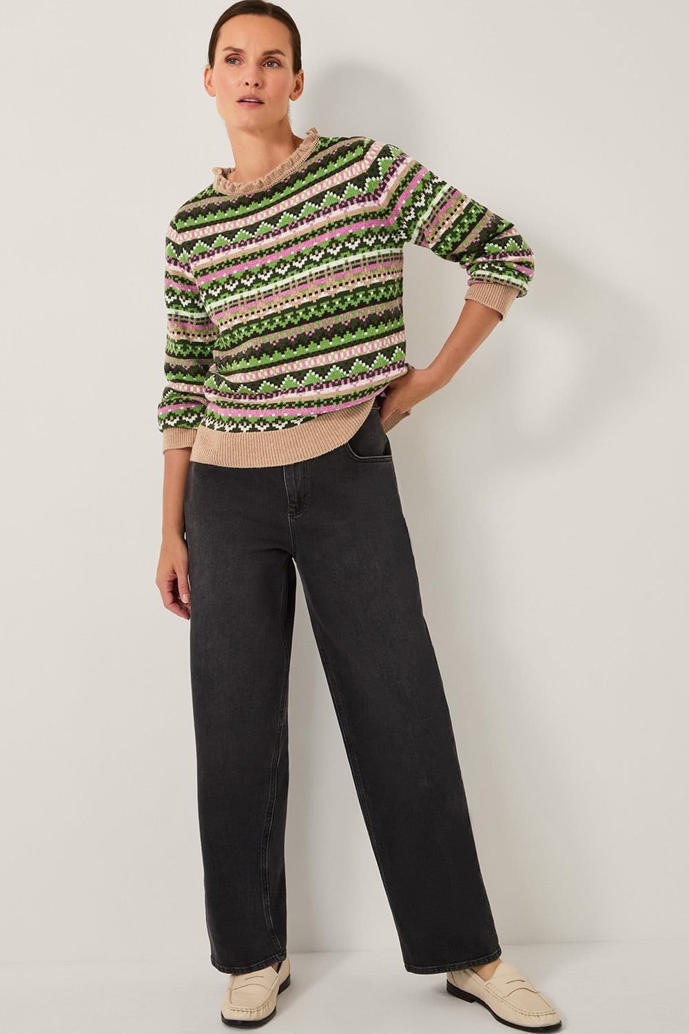 Monsoon Monsoon Women's Fira Fair Isle Jumper Green - 4