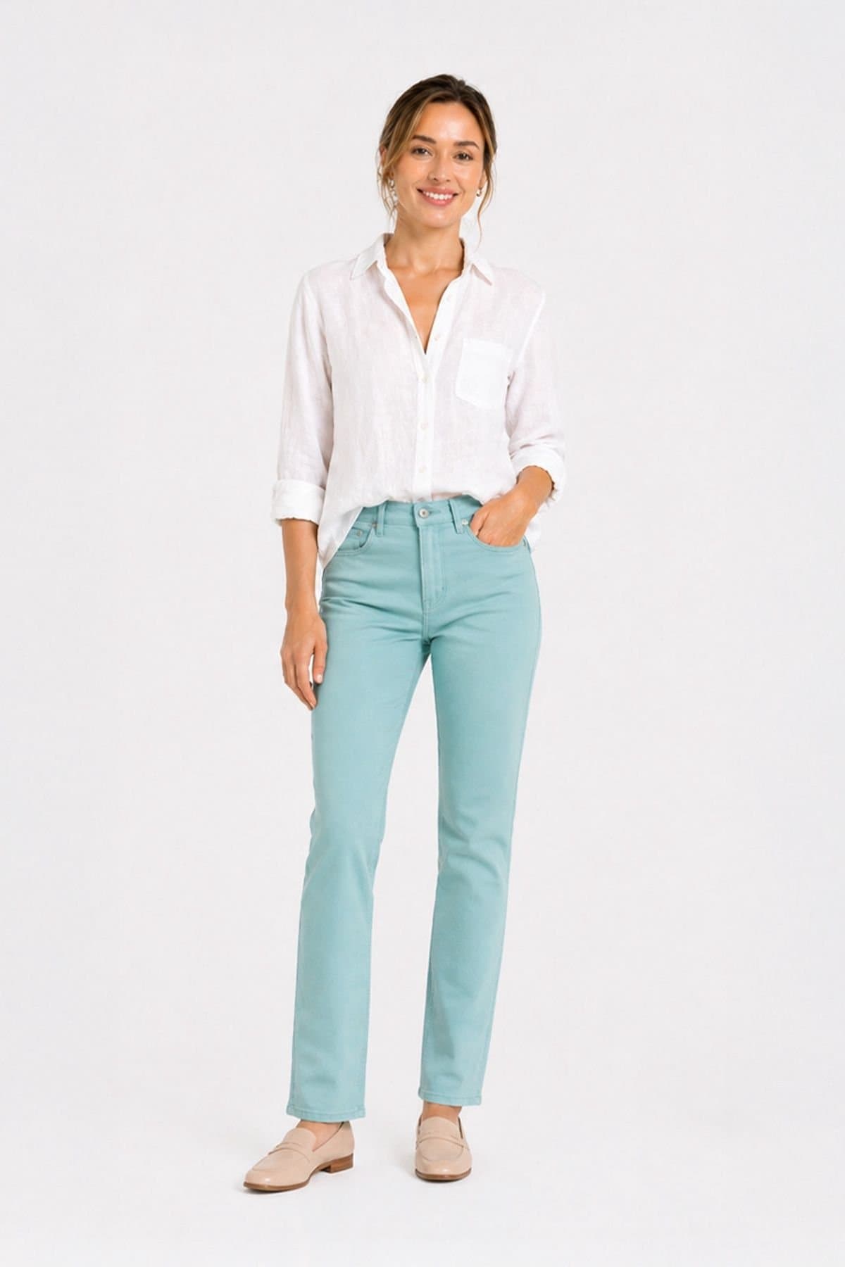 Kettlewell Kettlewell Women's Denim Full Length Jeans in Duck Egg Blue