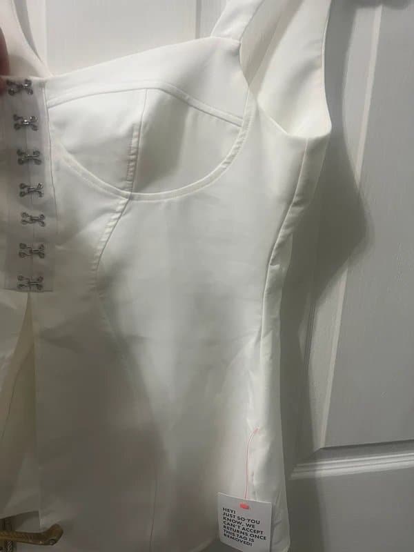 ASOS Asos luxe tailored longline corset top in white size 18 BNWT