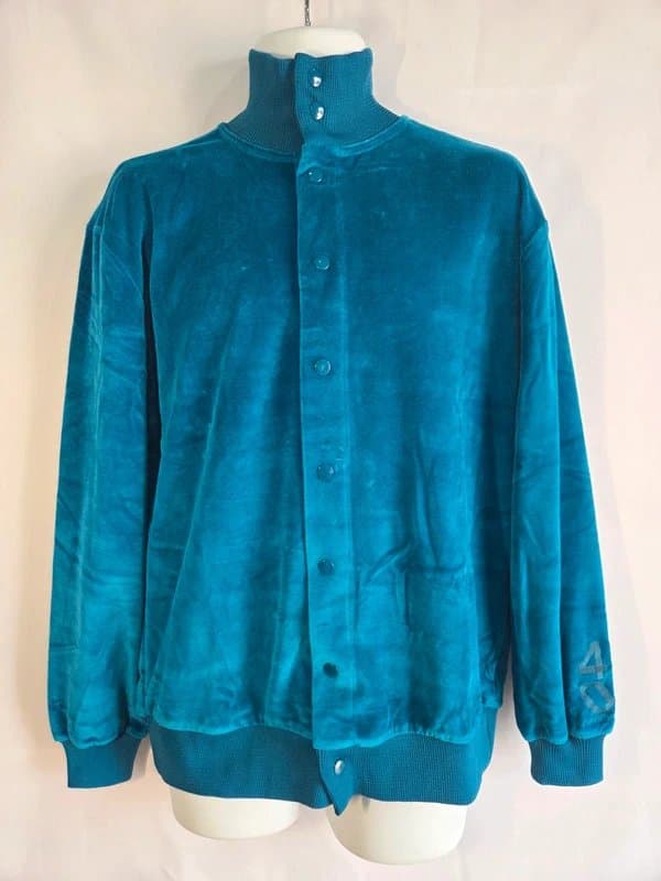 ASOS ASOS 4505 Teal Velour Bomber Jacket Oversized Track Top BNWT XS