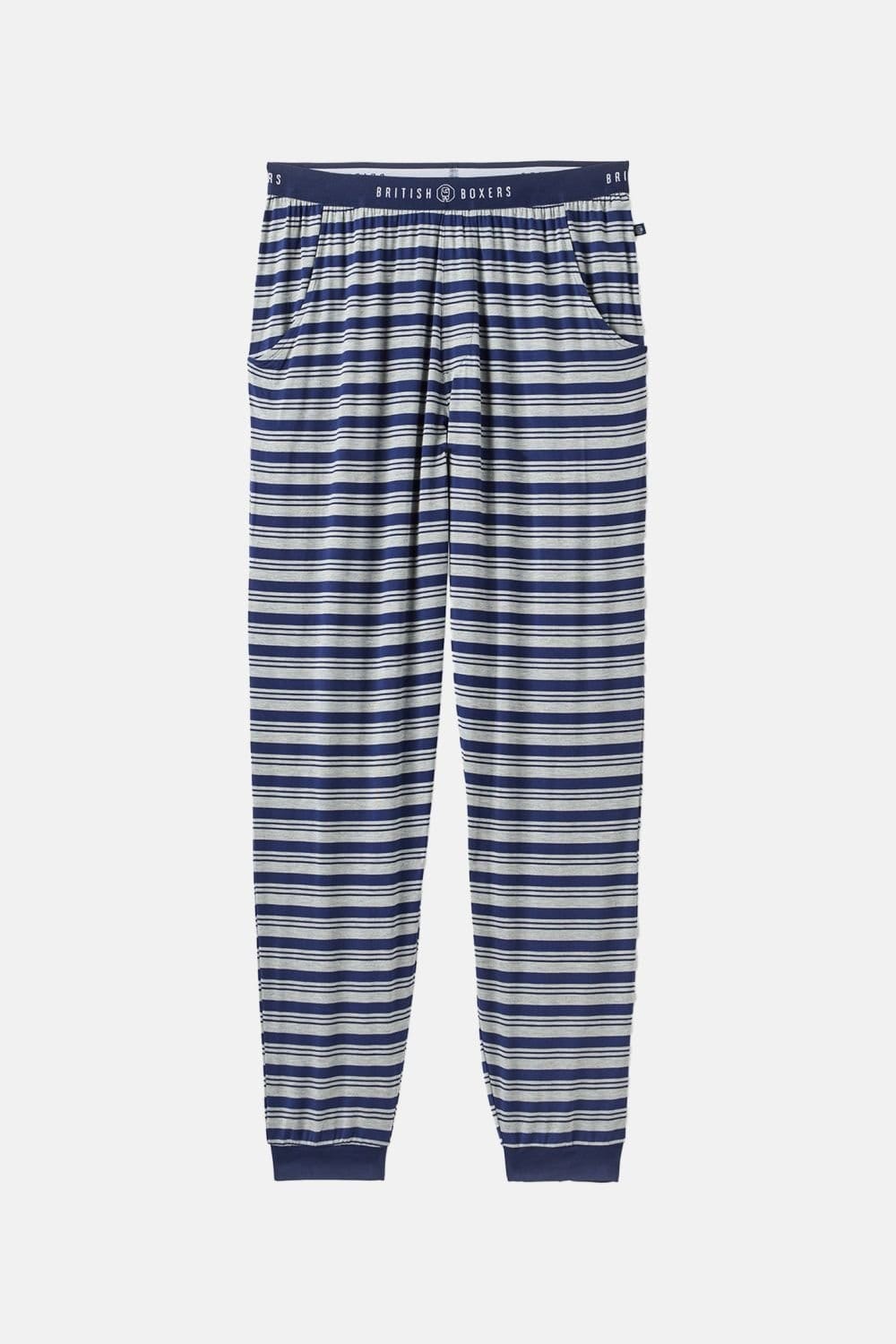 British Boxers British Boxers Men's "Navy Melange" Stripe Bamboo Pyjama Set in Navy - 4