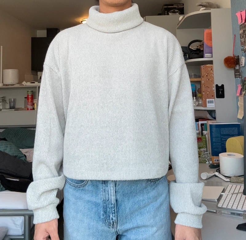 Bershka Bershka Gray Cropped Turtleneck