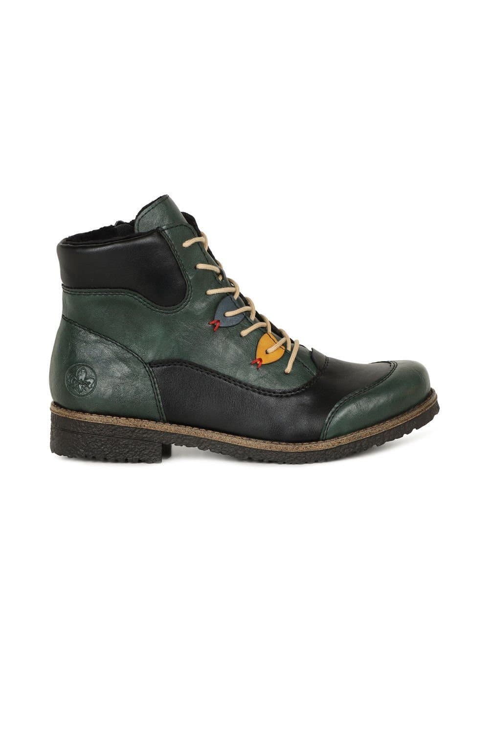 Rieker Rieker Women's Compass Lace Up Ankle Boots in Dark Green