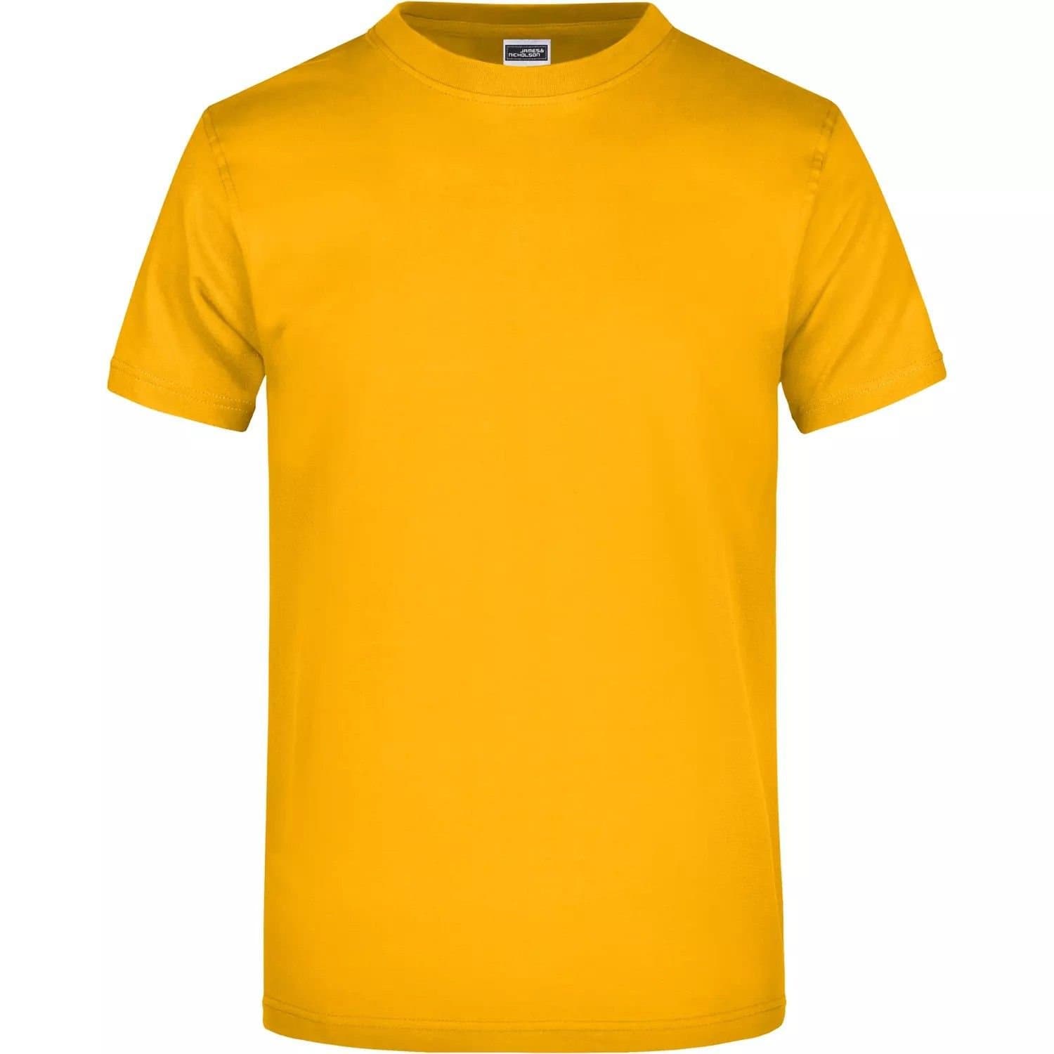 James and Nicholson James and Nicholson Men's Heavyweight Crew Neck T-Shirt in Mustard
