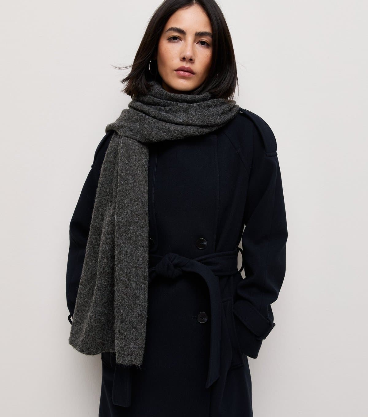 New Look Dark Grey Oversized Wrap Scarf New Look