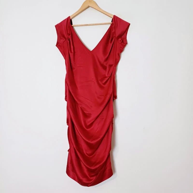 ASOS Asos red satin evening - occasion dress size 16 worn once