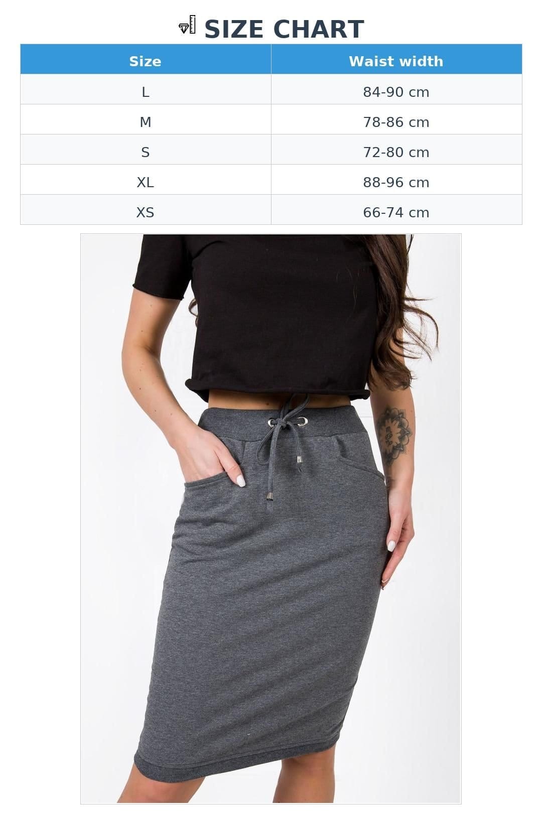 Love Lace Love Lace Women's Sweatshirt Skirt Elastic Waist Ties Pockets in Grey - 4