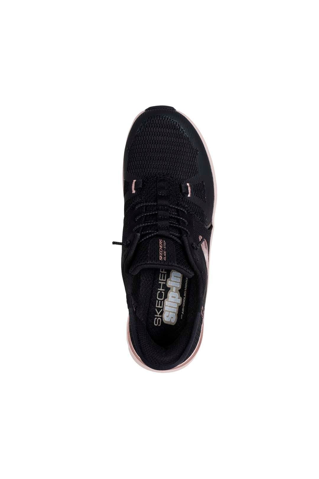 Skechers Skechers Women's Glide-Step Pro Metallic Mesh Bungee Slip-Ins Trainers Black - 4