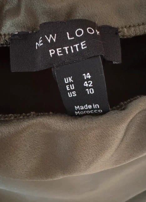 New Look Green Satin Midi Skirt