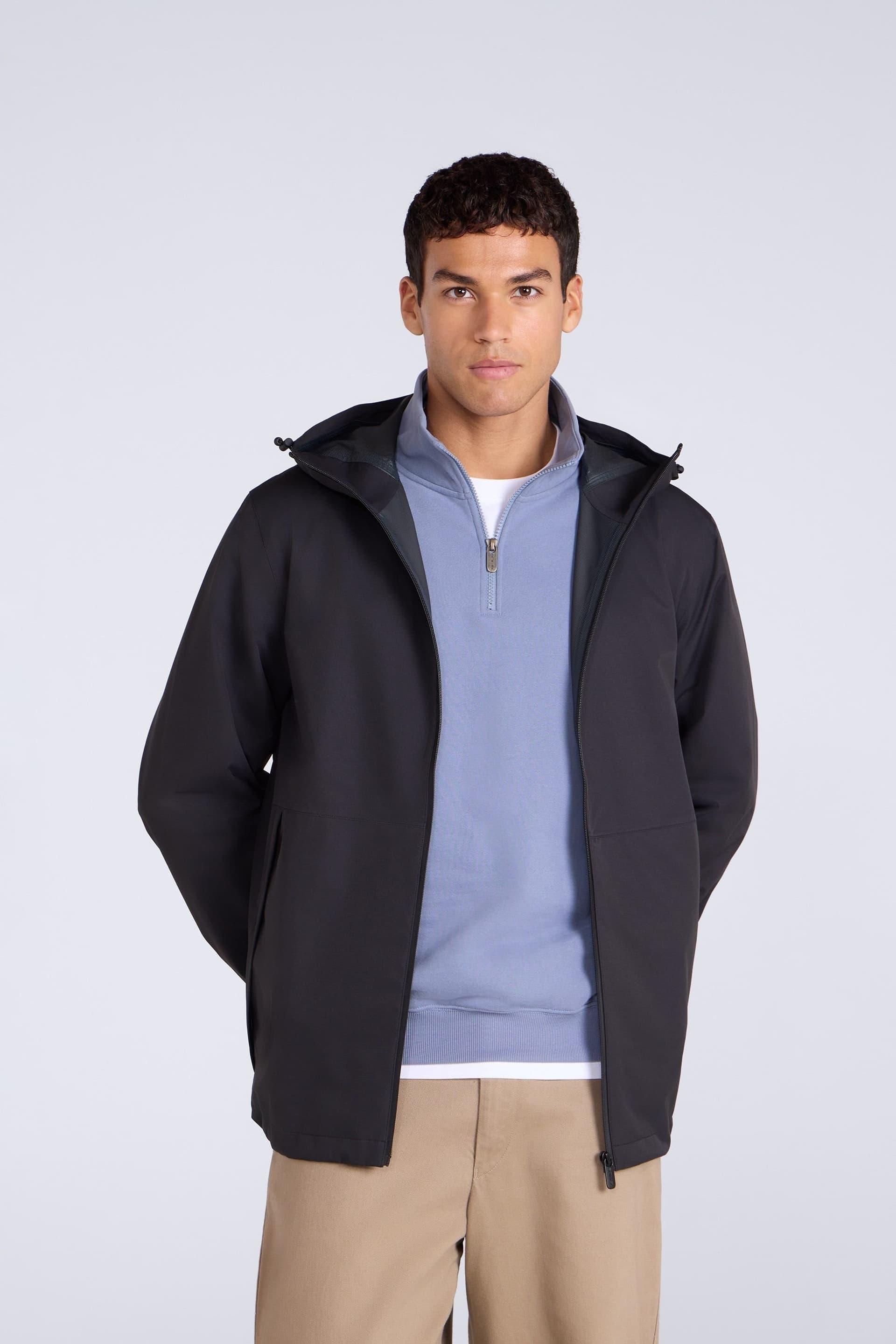 Animal Animal Men's 'Pace' Waterproof Adjustable Hood Outdoors Packable Jacket in Jet Black