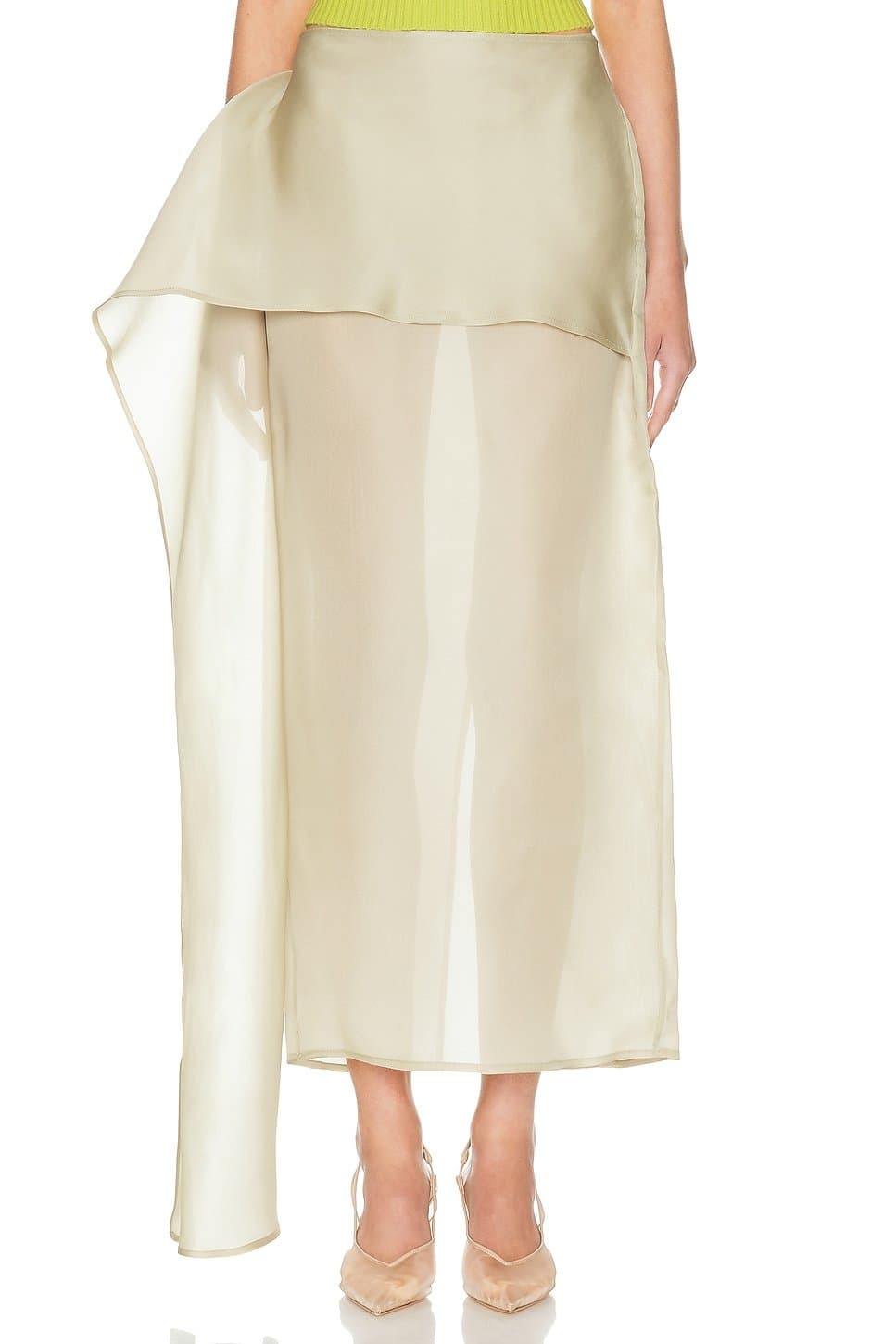 revolve The Silk Gazar Skirt With Drape