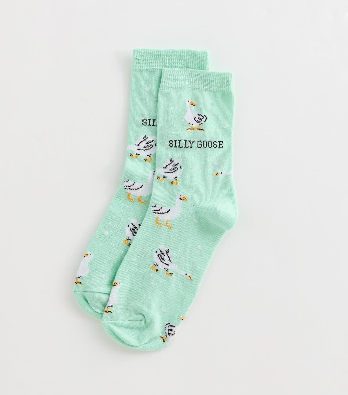 New Look Turquoise Cotton Rich Silly Goose Patterned Socks New Look