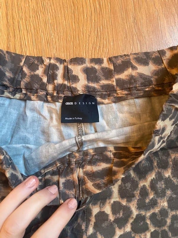 ASOS Leopard print wide leg trousers
