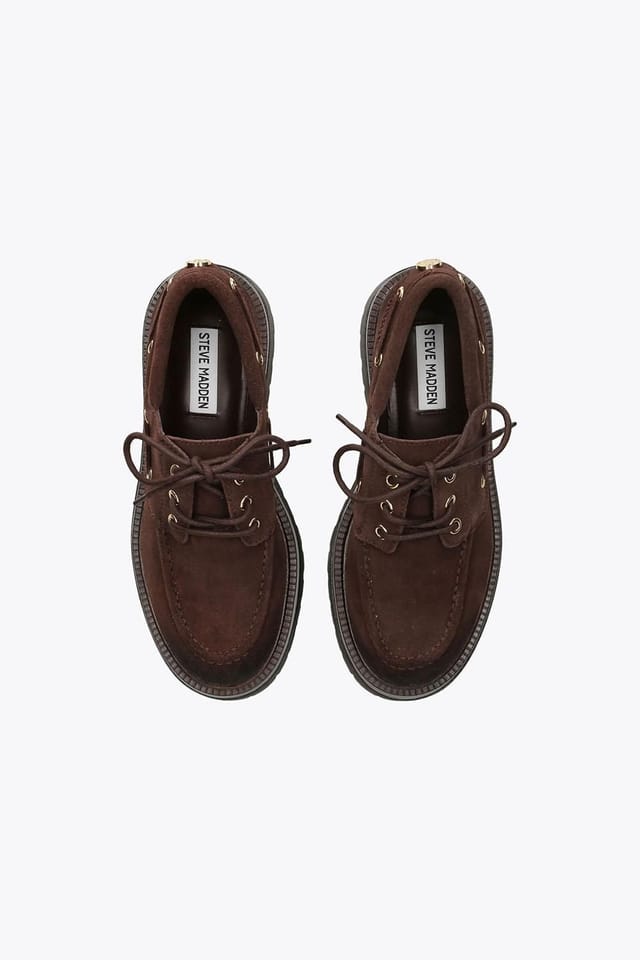 Steve Madden STEVE MADDEN Women's 'Detroit Brown Suede' Suede Flats - 3