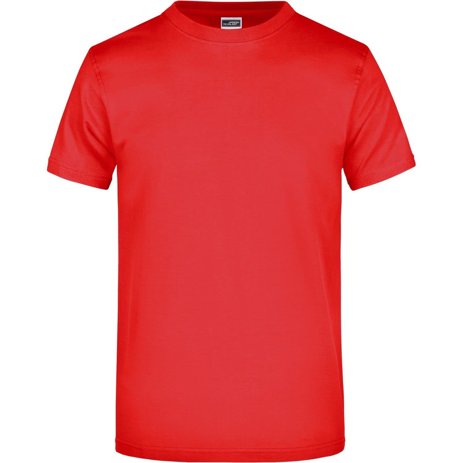 James and Nicholson James and Nicholson Men's Heavyweight Crew Neck T-Shirt in Dark Red