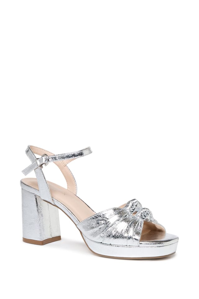 Paradox London Paradox London Women's Liliane' Block Heel Platform Sandals in Silver - 3