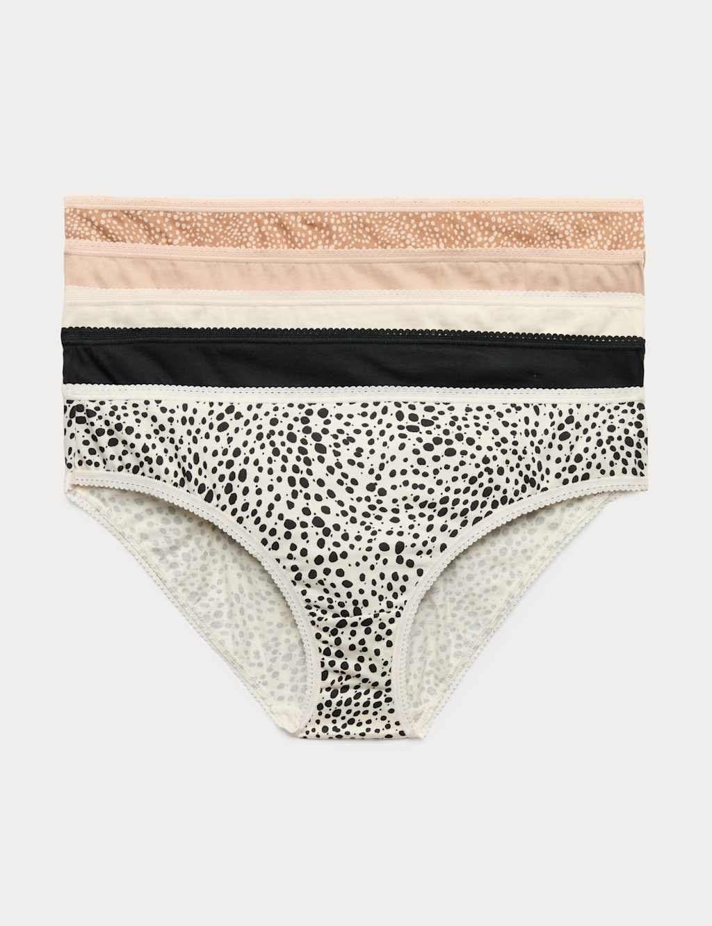 Marks & Spencer M&S 5pk Pure Cotton Bikini Knickers Black Mix