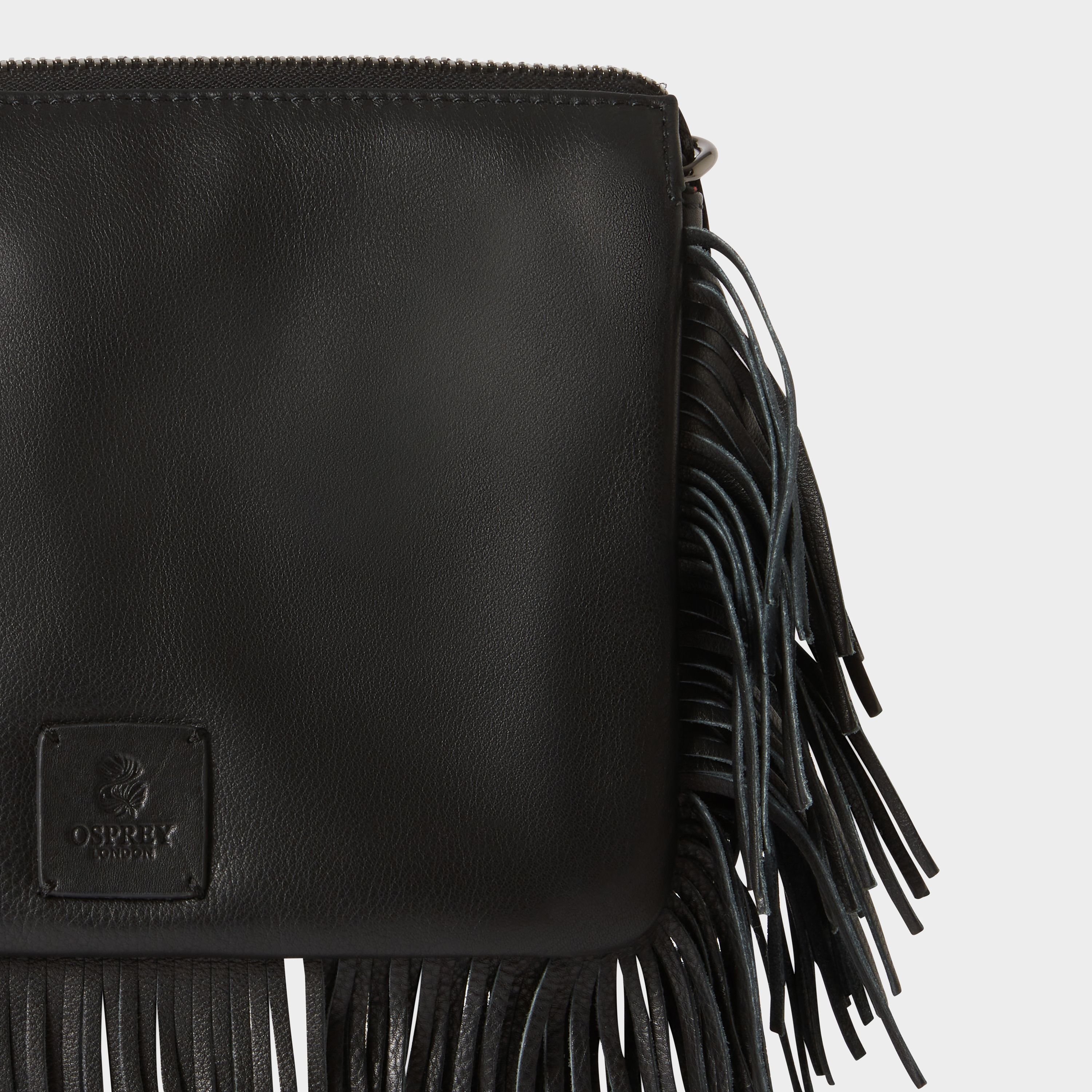 OSPREY LONDON OSPREY LONDON Women's The Faithful Leather Crossbody Bag in Black - 4