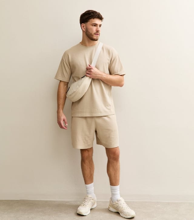 New Look Men's Tan Waffle Oversized Texture T-Shirt New Look - 3
