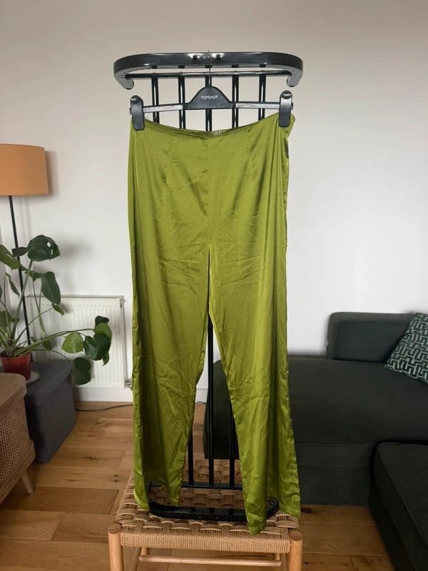 Never Fully Dressed Green Silk/Satin Trousers