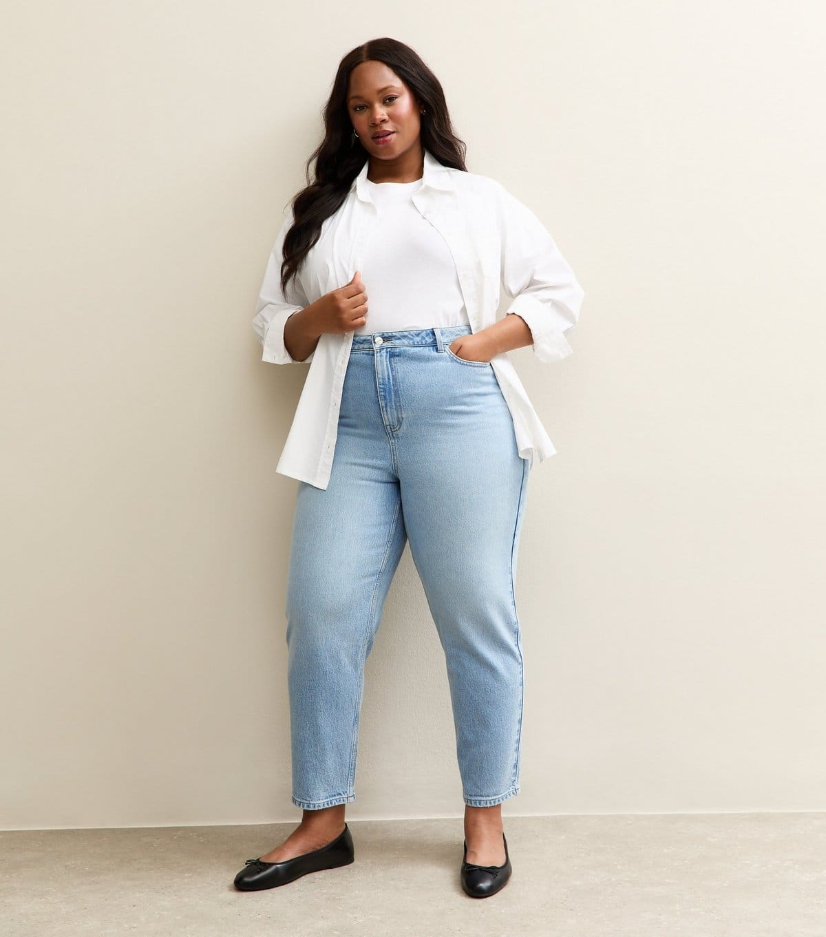 New Look Plus Size Light Blue Mom Jeans