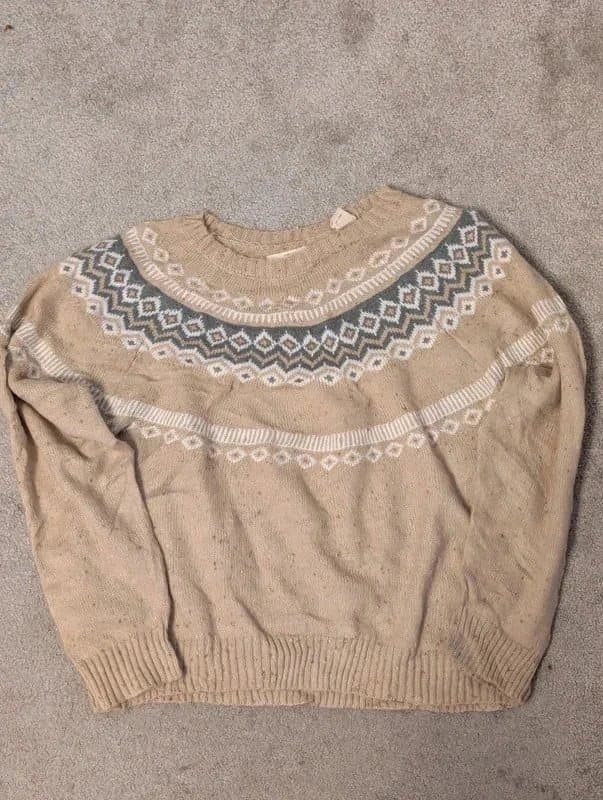 Weatherproof Vintage Weatherproof Vintage Womens Medium Festive Sweatshirt Jumper Beige