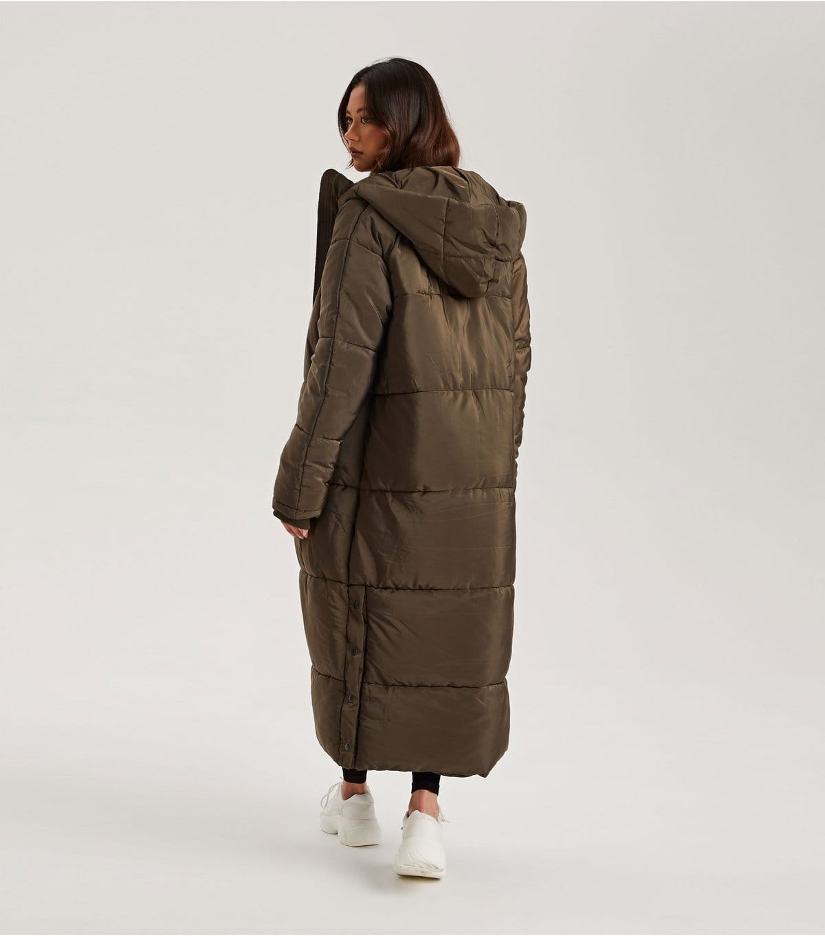 Urban Bliss Women's Khaki Longline Puffer Jacket Urban Bliss New Look - 4