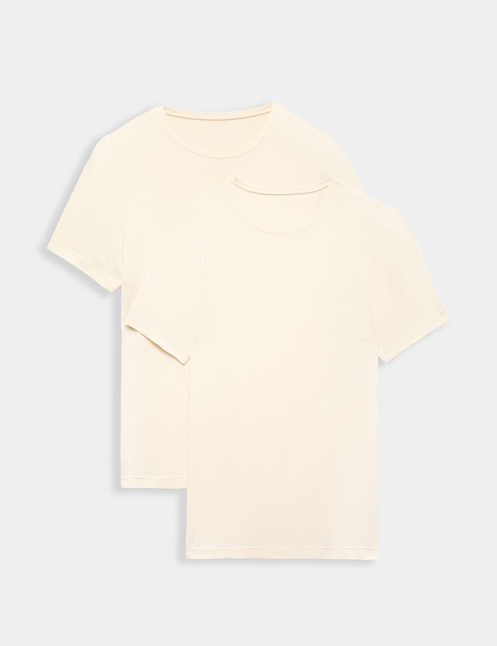 Marks & Spencer M&S 2 Pack Heatgen™ Thermal Short Sleeve Tops Light Cream