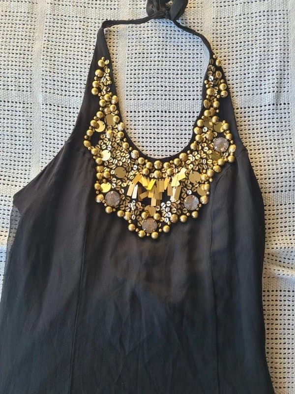 ASOS Pure Silk Black dress UK 6         Ref : W O O L 2