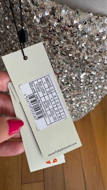 Never Fully Dressed Never Fully Dressed Silver Sequin Jaspre Skirt NWT £129 online #occasion#party#cocktail