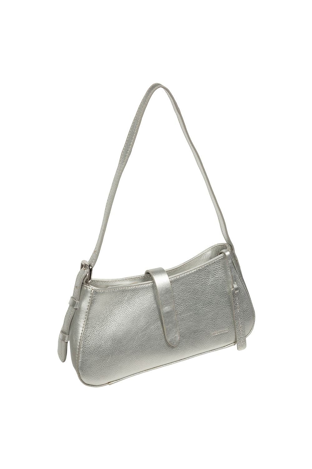 Pure Luxuries London Pure Luxuries London Women's 'Evangeline' Leather Grab Bag in Silver - 4