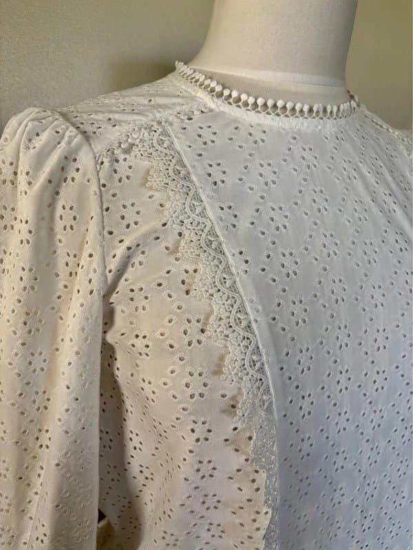Oasis Oasis white eyelet lace broderie anglaise top - size S 10