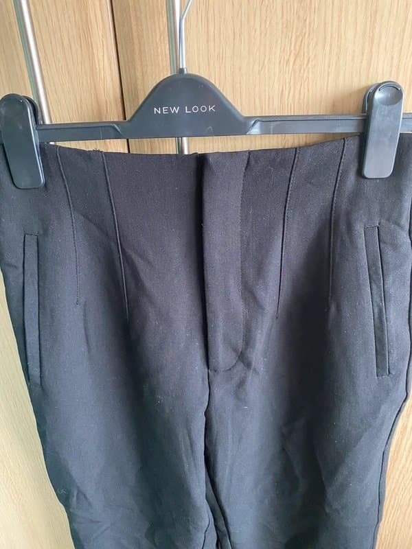 Stradivarius Straight leg black trousers