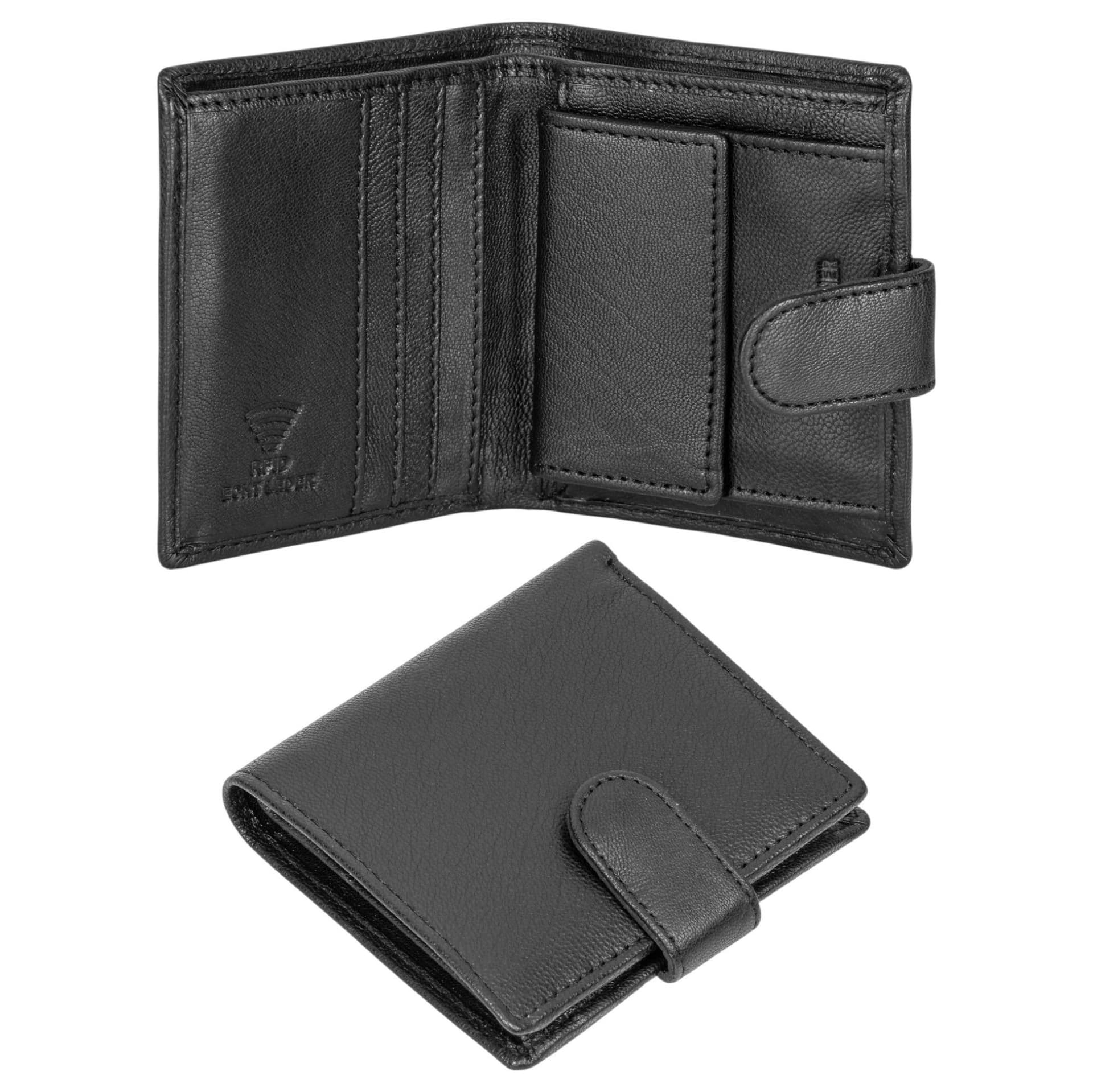 Woodland Leathers Woodland Leathers Men's Men's Genuine Leather RFID Wallet with Coin Pocket in Black