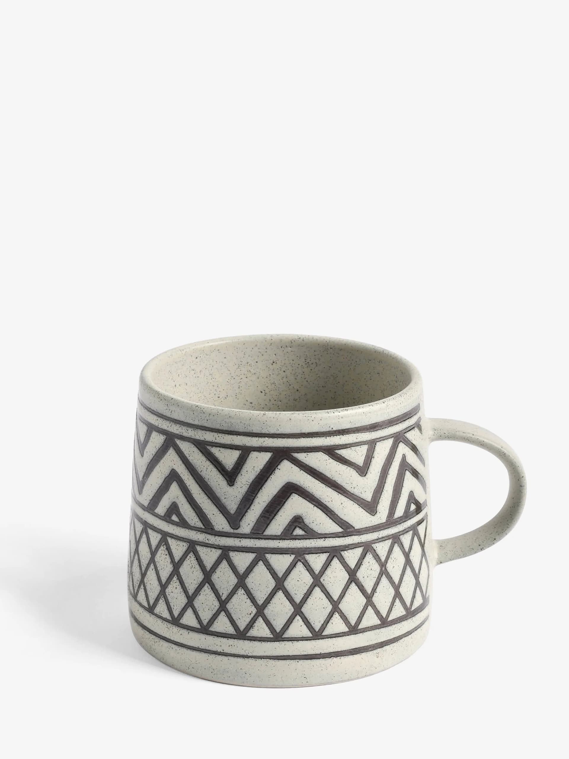 French Connection Aztec Pattern Mug Cream/Black