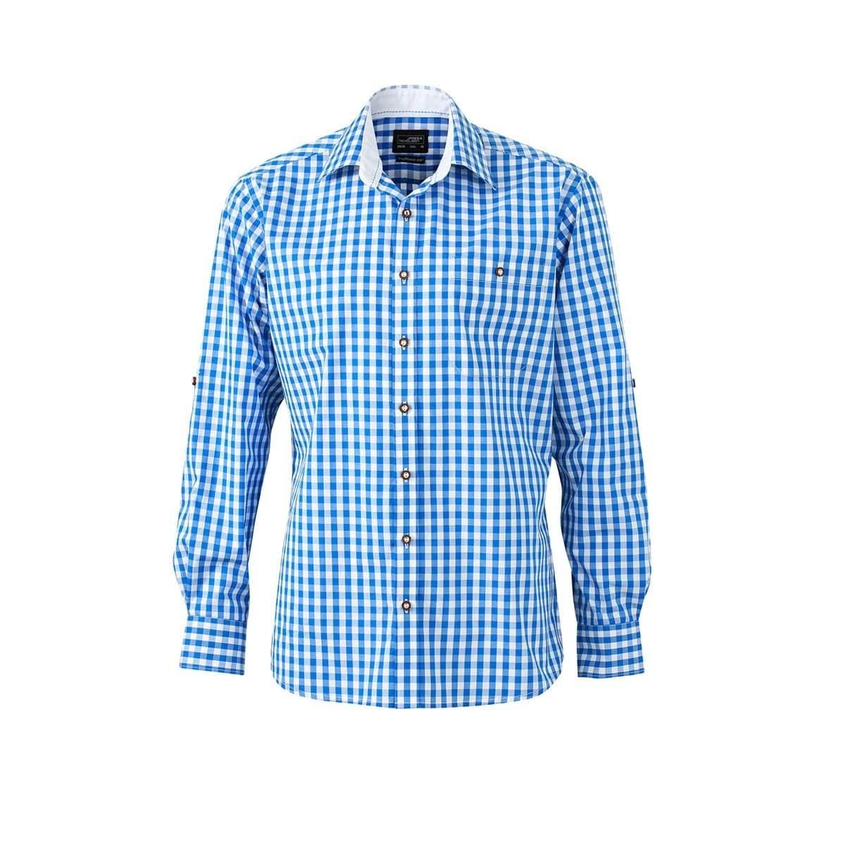 James and Nicholson James and Nicholson Men's Traditional Shirt in Mid Blue