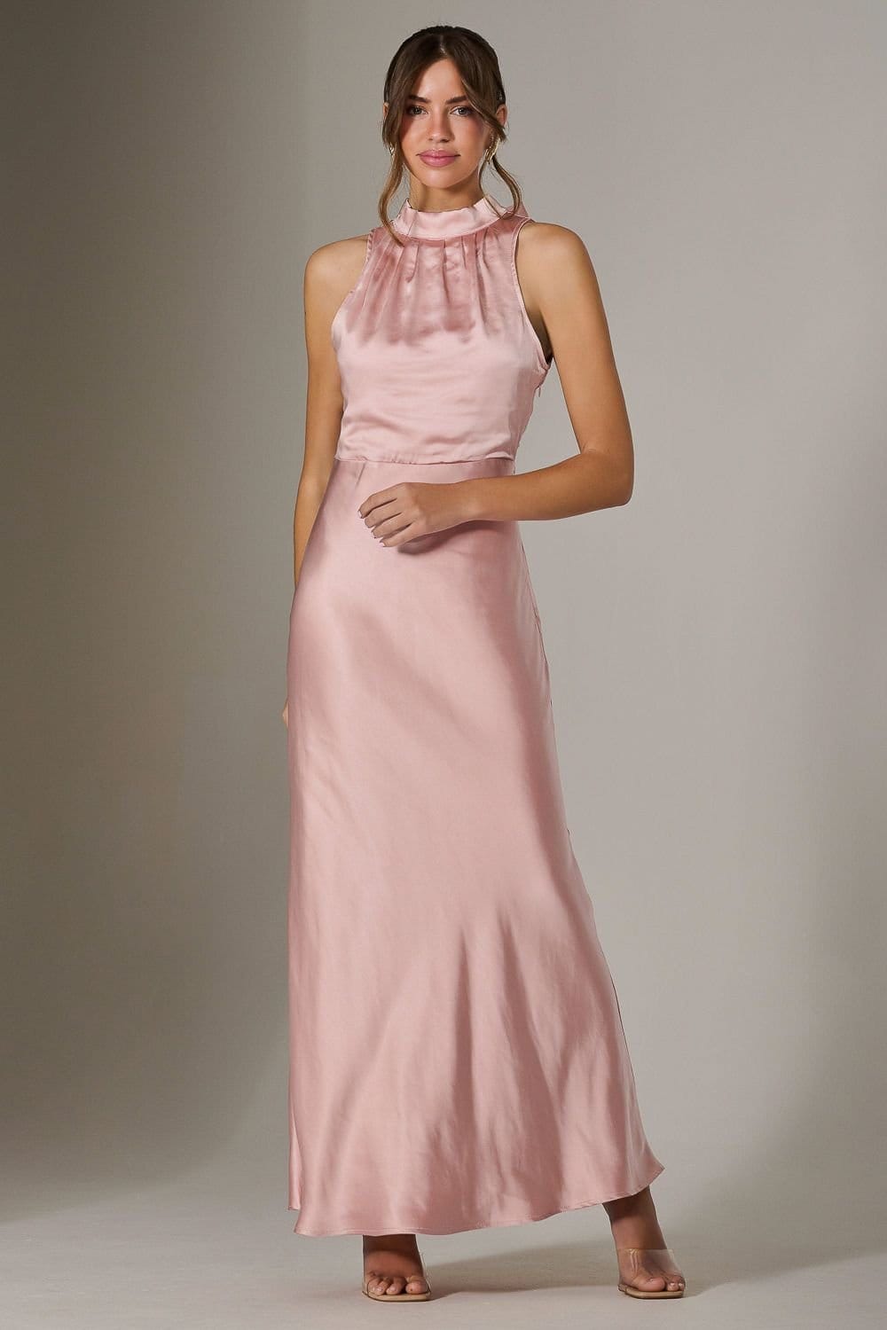 Jolie Moi Jolie Moi Women's Halter Neck Maxi Dress in Pink - 4